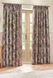 Ophelia Pencil Pleat, Rednut - Ready Made Curtains